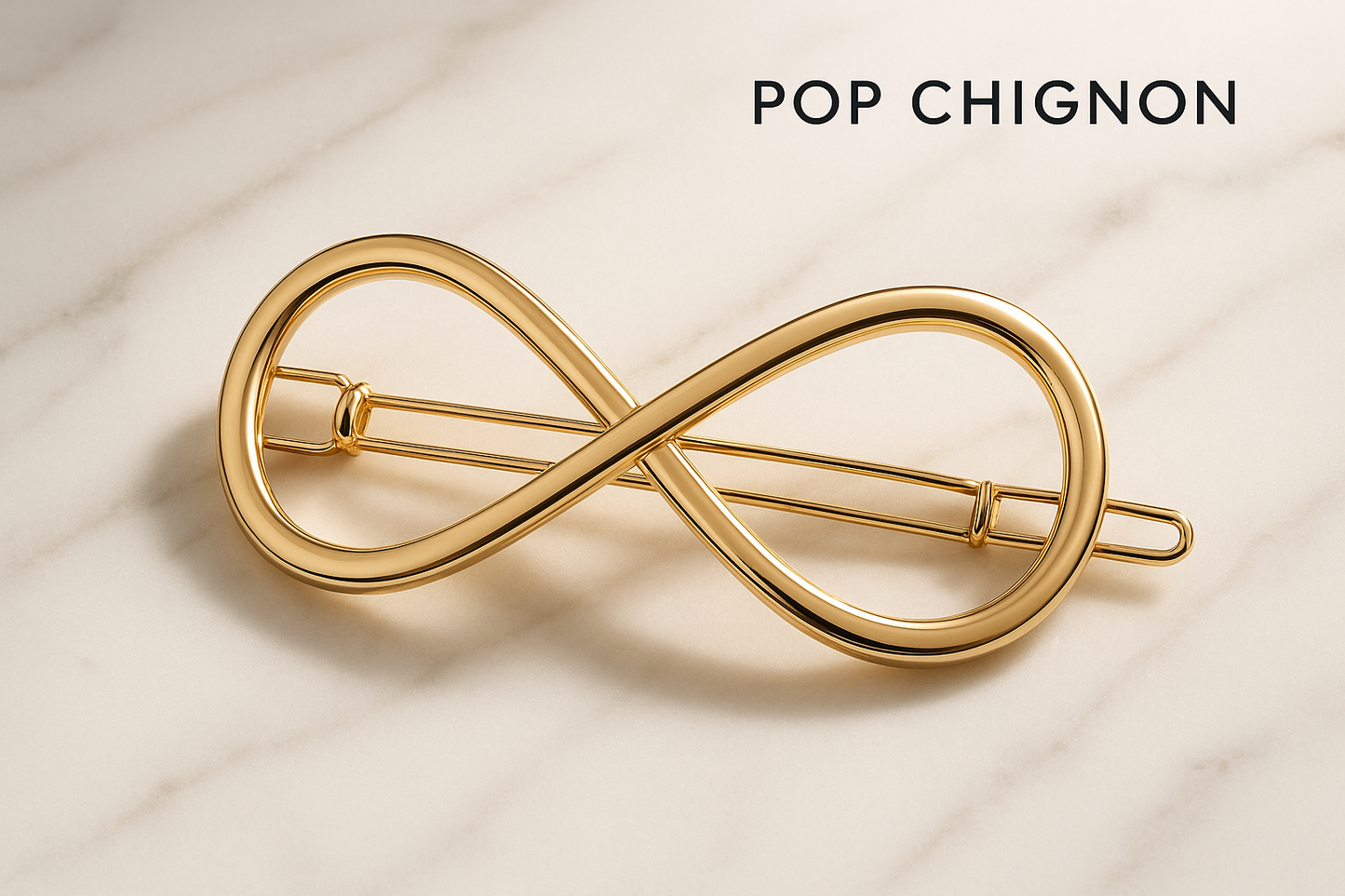 Image 1: Produit élégant - Barrette infinity sur marbre