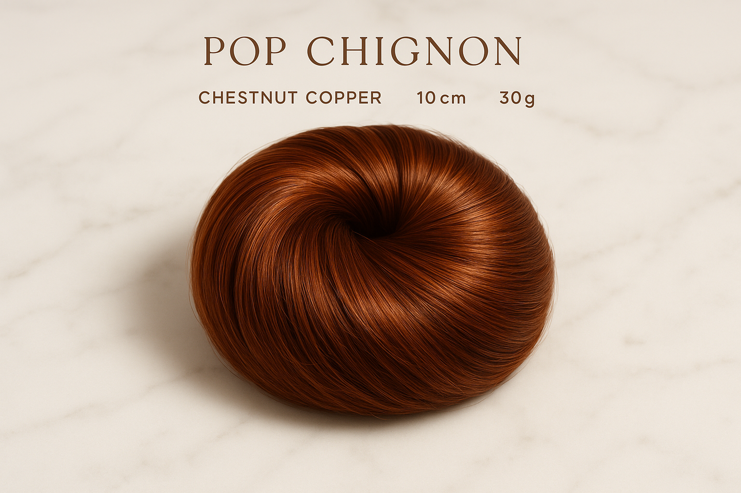 Image 1: Produit professionnel - Chignon châtain cuivré