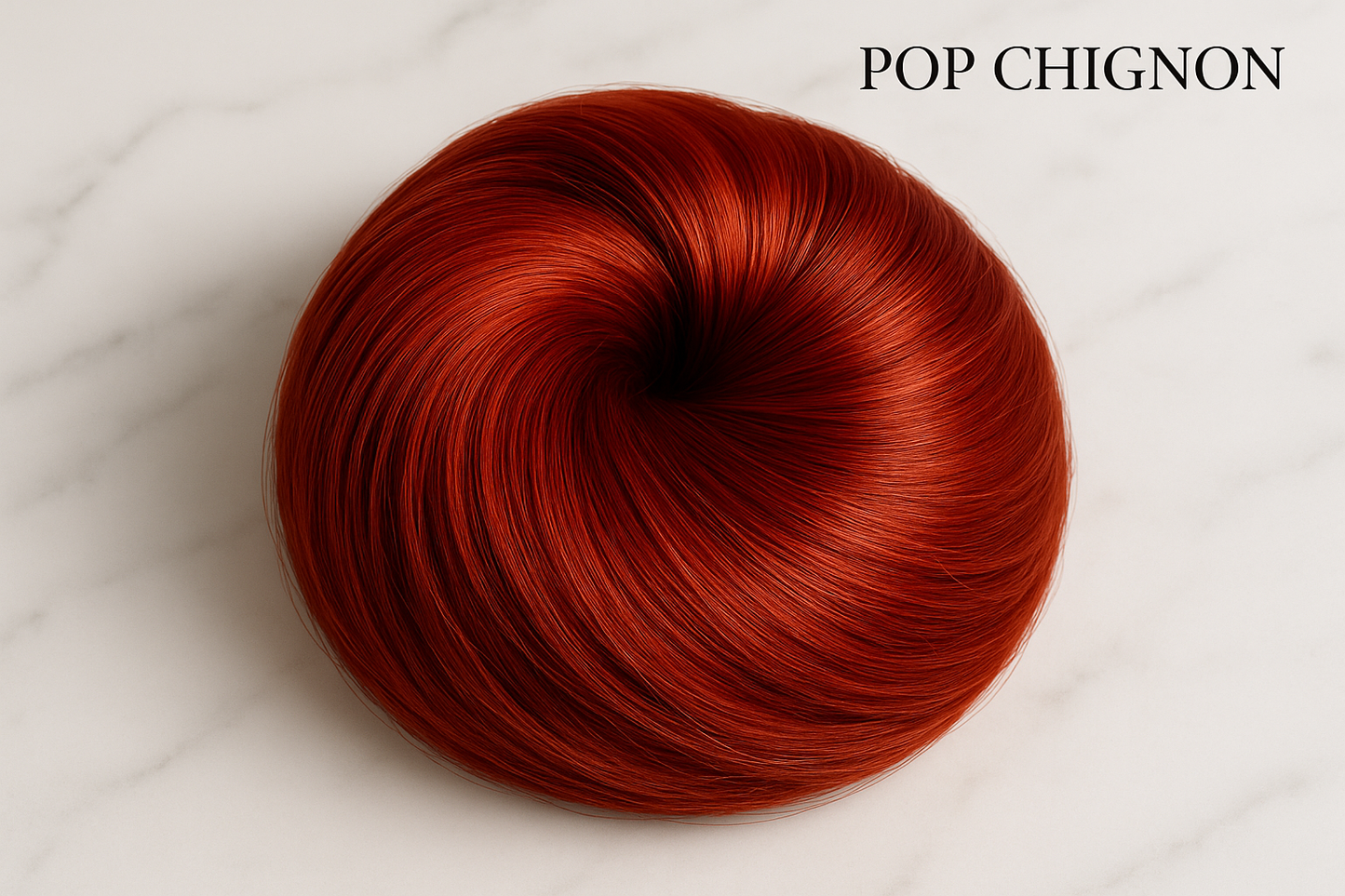 Image 1: Produit professionnel - Chignon rouge sur marbre