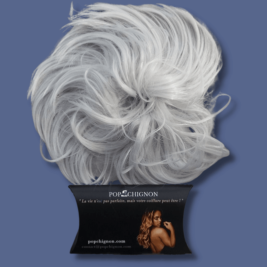 Faux chignon gris | Pop Chignon