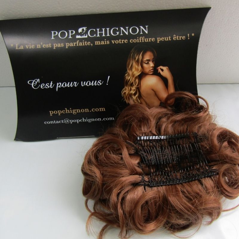 Postiche rousse pour chignon de mariage pour femme rousse