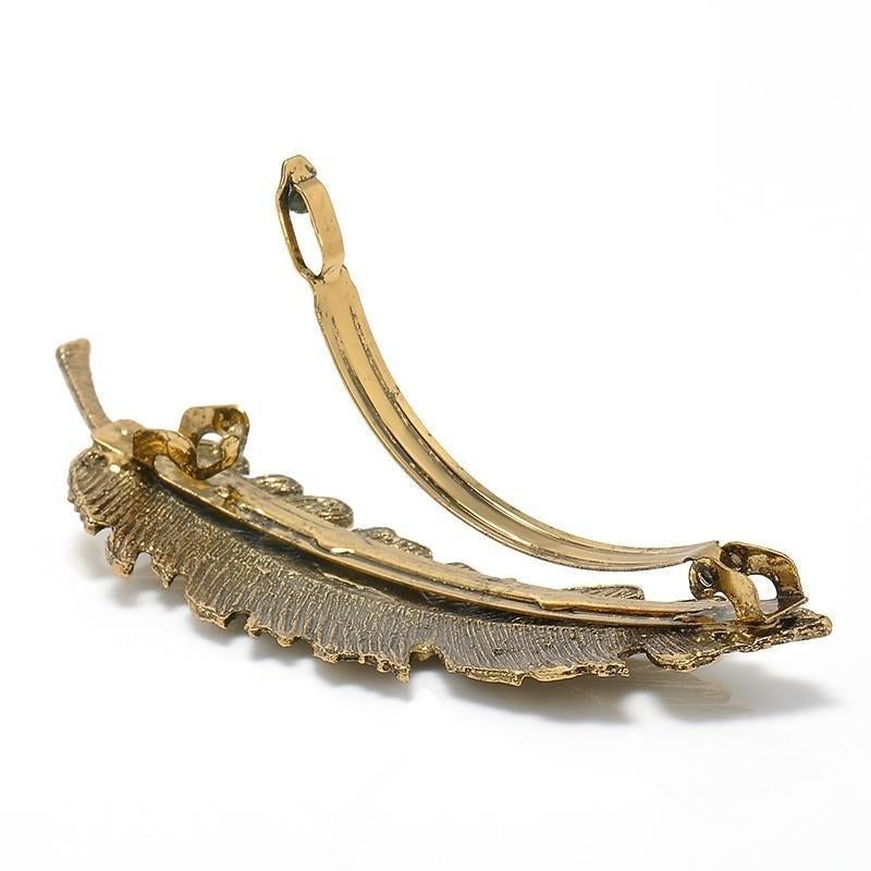 Barrette Dorée Plume