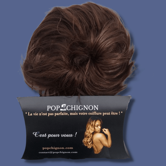Faux chignon Chatain brun | Chouchou Chignon effet décoiffé