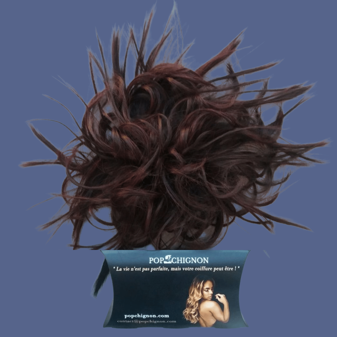 Faux chignon chatain foncé | Faux chignon brun | Pop Chignon