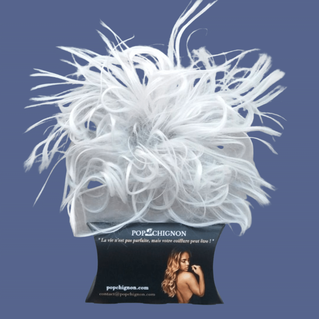 Faux chignon flou gris clair | Pop Chignon