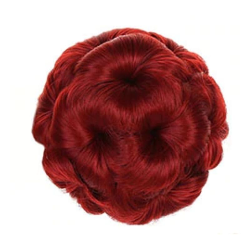 perruque chignon rouge
