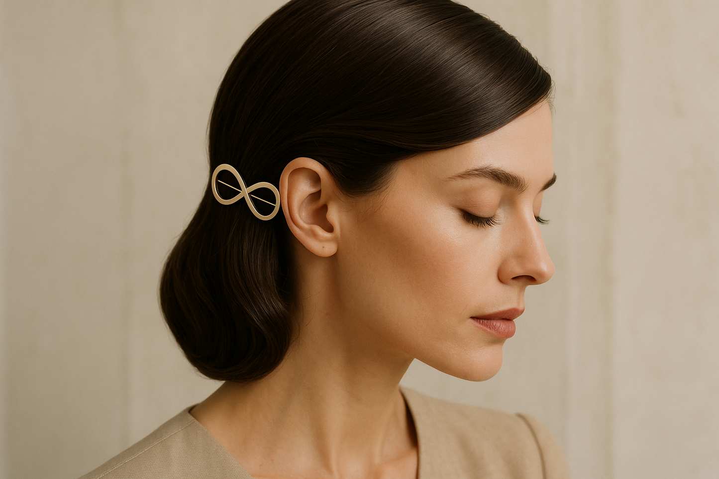 Image 2: Lifestyle - Femme portant la barrette infinity