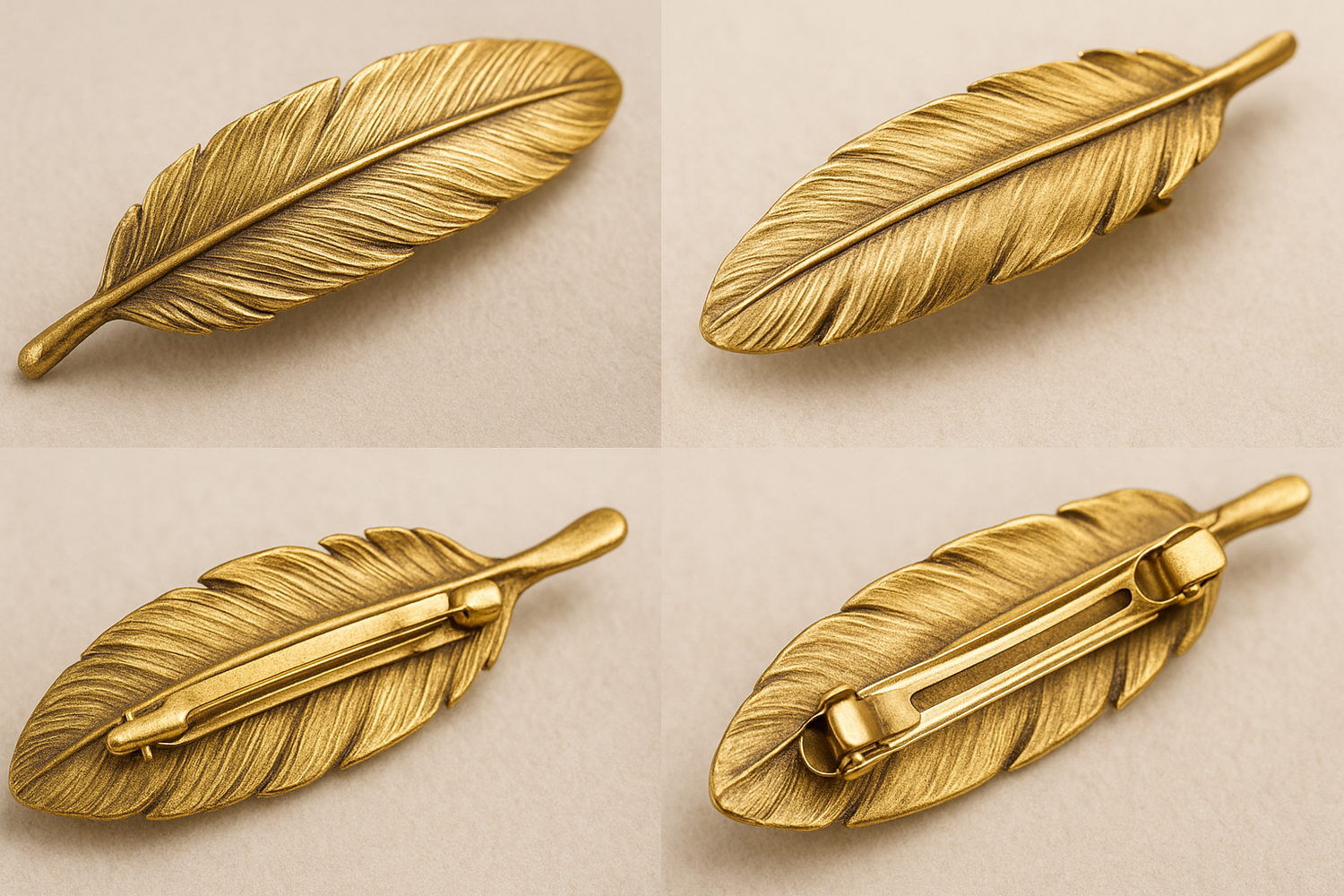 Image 3: Détails artisanaux - Qualité plume naturelle dorée