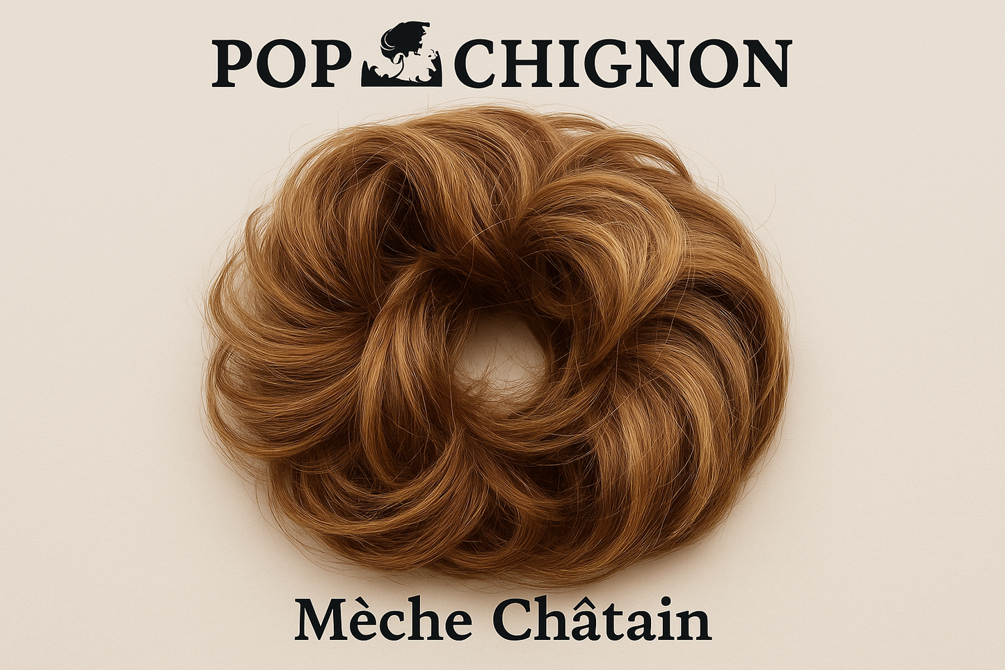 Image 3: Détails avec logo - Qualité mèches châtain