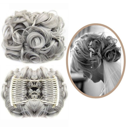 Postiche Chignon Cheveux Gris | Pop Chignon