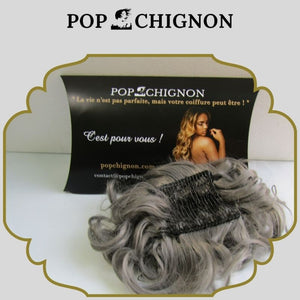Postiche Chignon Cheveux Gris pour Femme | Pop Chignon