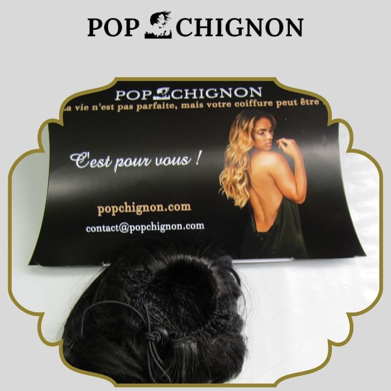 Postiche chignon noire - Chignon boule