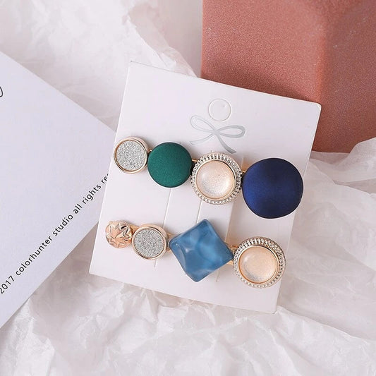 Duo Barrettes Bijoux Bleu - Accessoire Cheveux Élégant Femme