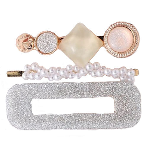 Trio Barrettes Bijoux Chics - Set Accessoires Cheveux Précieux