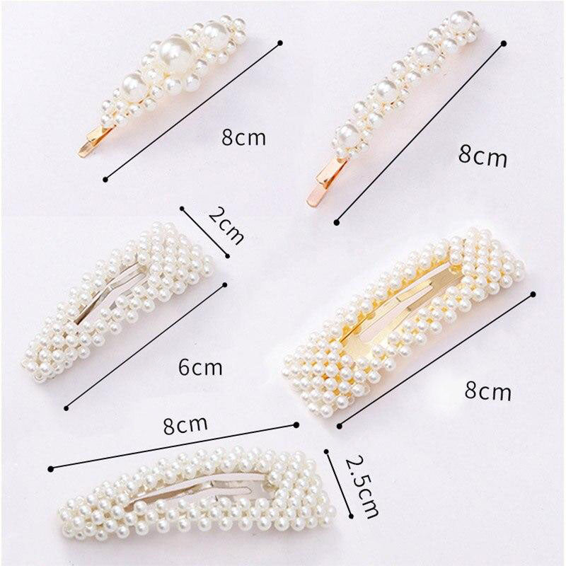 Lot de 5 Barrettes Perles Nacrées - Accessoire Cheveux Élégant Femme