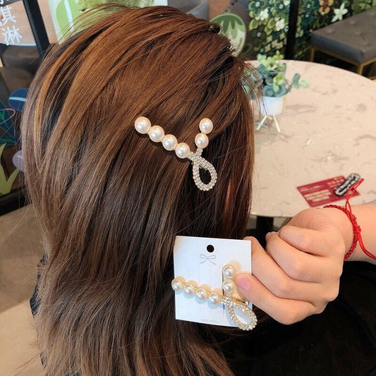 Trio Barrettes Perles Papillon - Bijoux Cheveux Uniques