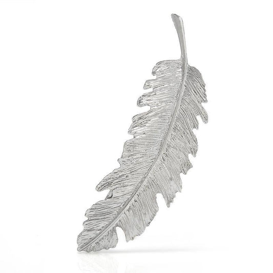 Barrette Plume Argentée - Accessoire Cheveux Bohème Chic Femme