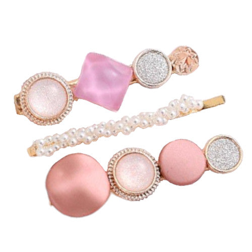 Trio Barrettes Chics Roses