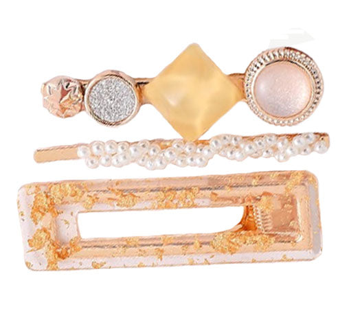 Barrettes Bijoux Jaune Doré - Accessoires Cheveux Lumineux