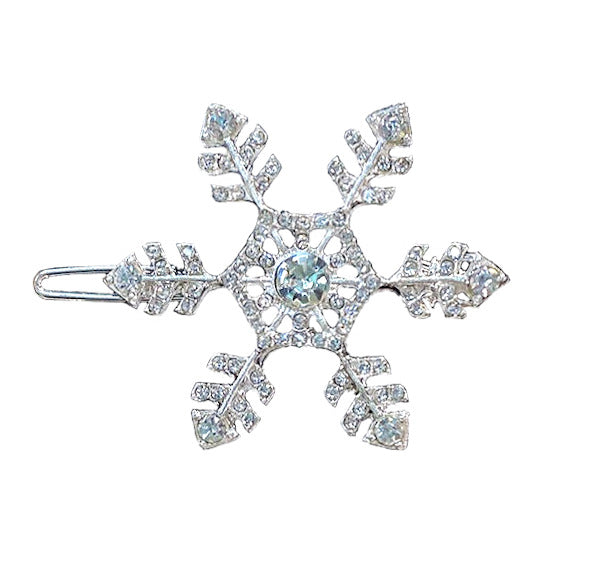 Barrette Flocon de Neige - Accessoire Cheveux Hiver Élégant Femme