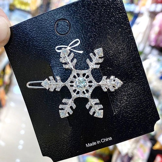 Barrette Flocon de Neige - Accessoire Cheveux Hiver Élégant Femme