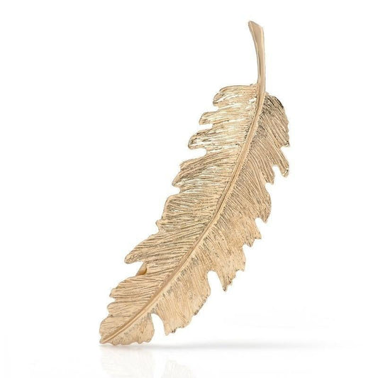 Barrette Dorée Plume - Accessoire Cheveux Bohème Chic Femme