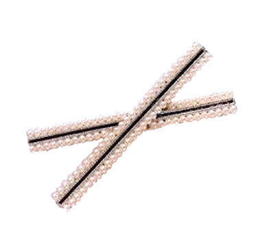 Barrette Lignes Perles Croisées - Bijou Cheveux Sophistiqué