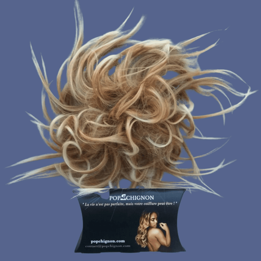 Faux chignon flou blond méché