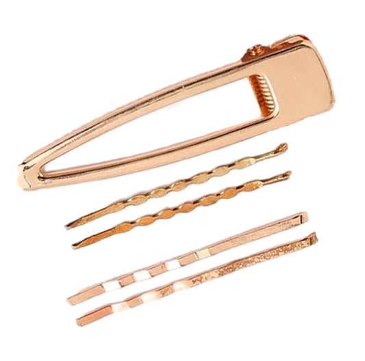 Lot Barrettes Simples Dorées - Accessoire Cheveux Minimaliste Femme