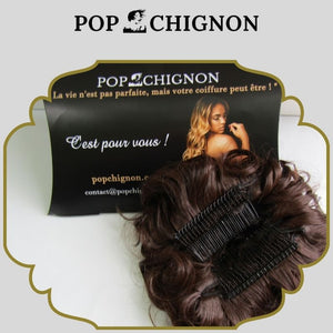 Postiche Chignon Bouclé Brun Foncé | Pop Chignon